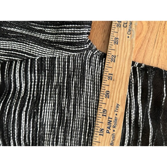 Eileen Fisher Organic Linen Blend Knit Top Small Black Striped Long Sleeve - Picture 5 of 9